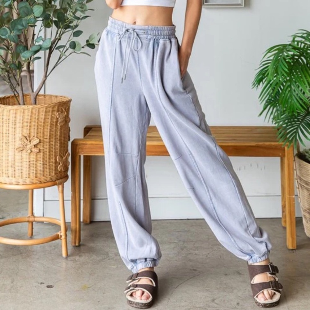 Oli & Hali Light blue Drawstring Jogger Track Pants
